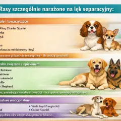 Psy z lękiem separacyjnym: małe, towarzyskie, związane z opiekunem i wrażliwe emocjonalnie. Pieski na zdjęciu mogą odczuwać atak paniki, gdy zostają same.