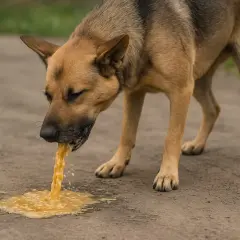 Pies je trawę i wymiotuje pianą.